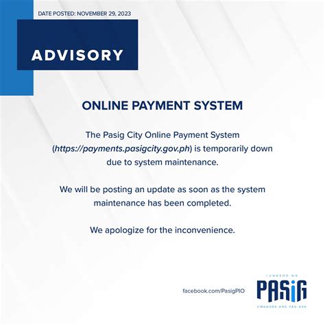 pasig online payment.